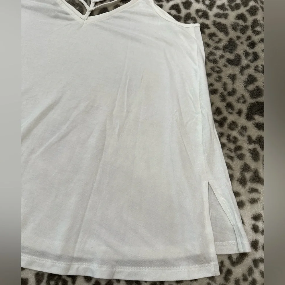2015 Express One Eleven Double V-neck Strappy Front Cami Tank Top White Small